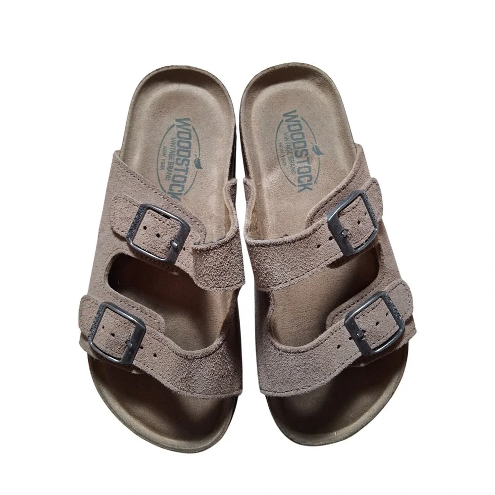 Woodstock Vintage Brand New York Brown‎ Upper Leather Slide Sandals Boys Size 2M